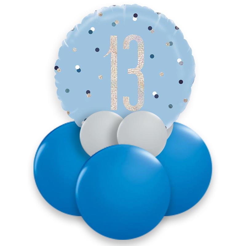 Blue and Silver 13th Birthday Table Decorations Ideas image 2